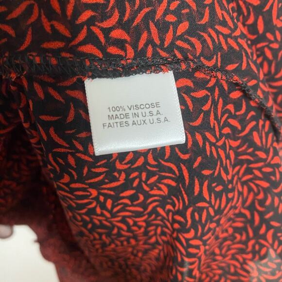 Misa Los Angeles Savanna Asymmetrical Ruffle Mini Dress Red Banana Leaf Small - Picture 7 of 8